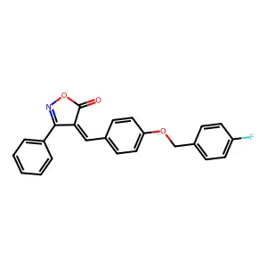 4-[[4-[(4-Fluorophenyl)methoxy]phenyl]methylene]-3-phenyl-5(4H)-isoxazolone structure