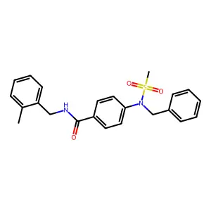 4-[benzyl(methylsulfonyl)amino]-N-[(2-methylphenyl)methyl]benzamide structure