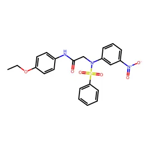2-[N-(benzenesulfonyl)-3-nitroanilino]-N-(4-ethoxyphenyl)acetamide structure