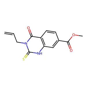 Methyl 3-allyl-2-mercapto-4-oxo-3,4-dihydroquinazoline-7-carboxylate structure