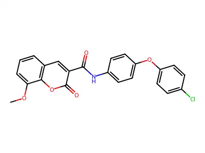N-[4-(4-chlorophenoxy)phenyl]-8-methoxy-2-oxo-2H-chromene-3-carboxamide structure