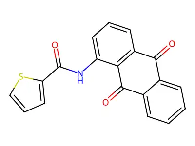 N-(9,10-dioxo-9,10-dihydroanthracen-1-yl)thiophene-2-carboxamide structure