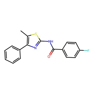 4-fluoro-N-(5-methyl-4-phenyl-1,3-thiazol-2-yl)benzamide structure