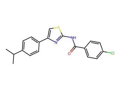 4-chloro-N-(4-(4-isopropylphenyl)thiazol-2-yl)benzamide structure