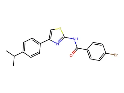 4-bromo-N-(4-(4-isopropylphenyl)thiazol-2-yl)benzamide structure