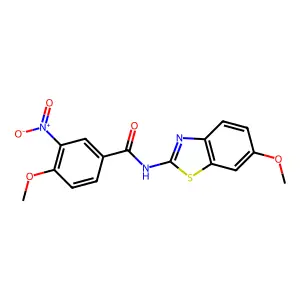 4-methoxy-N-(6-methoxy-1,3-benzothiazol-2-yl)-3-nitrobenzamide structure