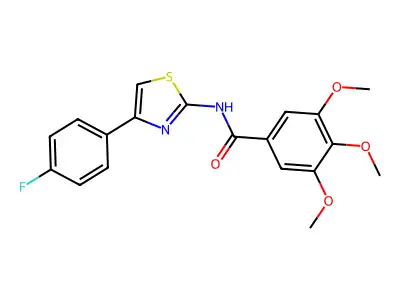 N-[4-(4-fluorophenyl)-1,3-thiazol-2-yl]-3,4,5-trimethoxybenzamide structure