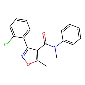 3-(2-chlorophenyl)-N,5-dimethyl-N-phenyl-1,2-oxazole-4-carboxamide structure