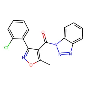 Benzotriazol-1-yl-[3-(2-chlorophenyl)-5-methyl-1,2-oxazol-4-yl]methanone structure