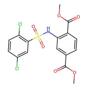 Dimethyl 2-[(2,5-dichlorophenyl)sulfonylamino]benzene-1,4-dicarboxylate structure