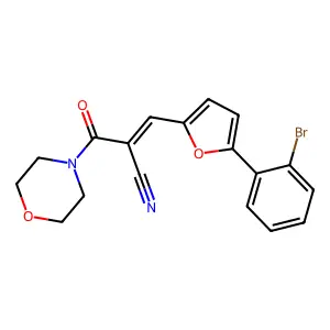 (E)-3-(5-(2-bromophenyl)furan-2-yl)-2-(morpholine-4-carbonyl)acrylonitrile structure