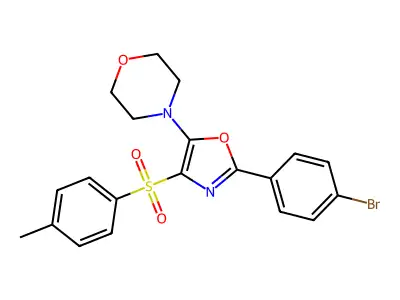 4-[2-(4-Bromophenyl)-4-(4-methylphenyl)sulfonyl-1,3-oxazol-5-yl]morpholine structure