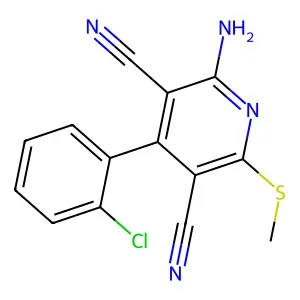2-Amino-4-(2-chlorophenyl)-6-(methylsulfanyl)pyridine-3,5-dicarbonitrile structure