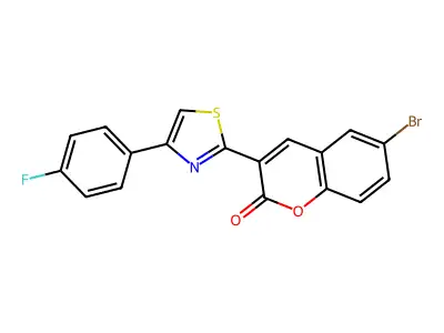 6-bromo-3-[4-(4-fluorophenyl)-1,3-thiazol-2-yl]-2H-chromen-2-one structure