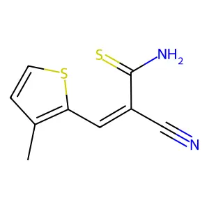 (Z)-2-cyano-3-(3-methylthiophen-2-yl)prop-2-enethioamide structure