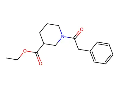 Ethyl 1-(2-phenylacetyl)-3-piperidinecarboxylate structure