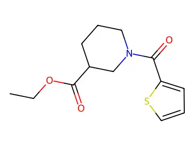 Ethyl 1-(2-thienylcarbonyl)-3-piperidinecarboxylate structure
