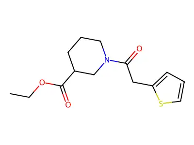 Ethyl 1-(2-thiophen-2-ylacetyl)piperidine-3-carboxylate structure