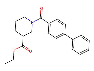 Ethyl 1-(4-phenylbenzoyl)-3-piperidinecarboxylate structure