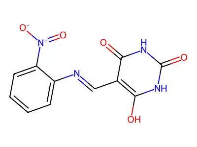 5-[(2-Nitroanilino)methylidene]-1,3-diazinane-2,4,6-trione structure