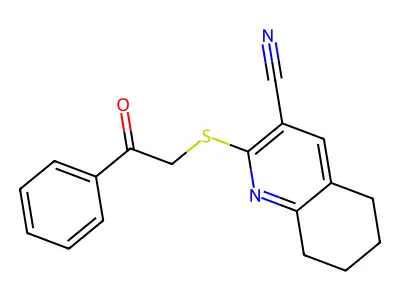 2-[(2-Oxo-2-phenylethyl)sulfanyl]-5,6,7,8-tetrahydro-3-quinolinecarbonitrile structure