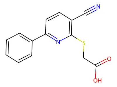 2-((3-Cyano-6-phenylpyridin-2-yl)thio)acetic acid structure