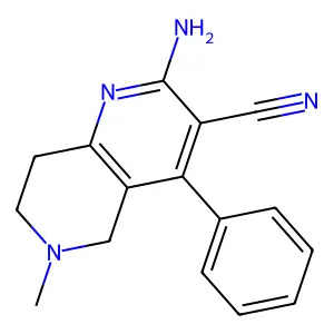 2-Amino-6-methyl-4-phenyl-5,6,7,8-tetrahydro-1,6-naphthyridine-3-carbonitrile structure