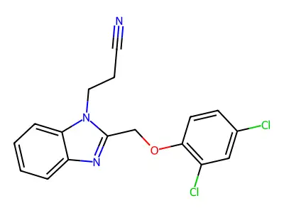 3-[2-[(2,4-Dichlorophenoxy)methyl]benzimidazol-1-yl]propanenitrile structure