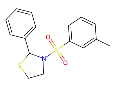 3-[(3-Methylphenyl)sulfonyl]-2-phenyl-1,3-thiazolidine structure