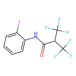 3,3,3-trifluoro-N-(2-iodophenyl)-2-(trifluoromethyl)propanamide structure