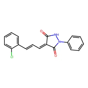 4-[3-(2-Chlorophenyl)prop-2-enylidene]-1-phenylpyrazolidine-3,5-dione structure
