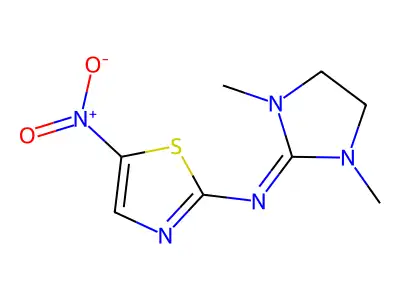 2-Thiazolamine, N-(1,3-dimethyl-2-imidazolidinyl)-5-nitro- structure
