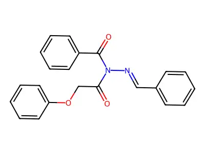 N-(亚苄基氨基)-N-(2-苯氧乙酰基)苯甲酰胺 structure