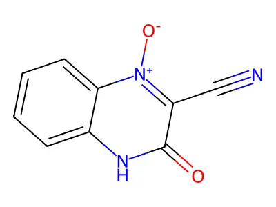 2-Quinoxalinecarbonitrile,3,4-dihydro-3-oxo-, 1-oxide structure