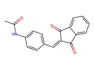 N-{4-[(1,3-dioxo-2,3-dihydro-1H-inden-2-ylidene)methyl]phenyl}acetamide structure