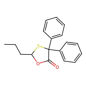 4,4-Diphenyl-2-propyl-1,3-oxathiolan-5-one structure