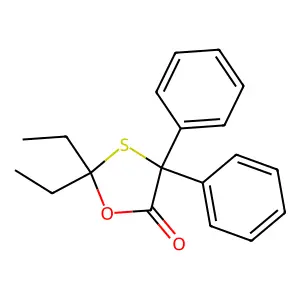 2,2-Diethyl-4,4-diphenyl-1,3-oxathiolan-5-one structure