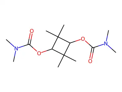 2,2,4,4-Tetramethylcyclobutane-1,3-diyl bis(dimethylcarbamate) structure