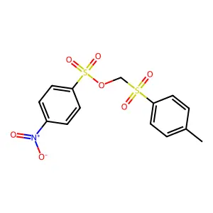 Benzenesulfonic acid, 4-nitro-, [(4-methylphenyl)sulfonyl]methyl ester structure