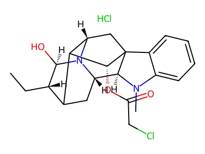 Ajmaline-17-ol, monochloroacetate, hydrochloride structure