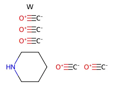 Tungsten, pentacarbonyl(piperidine)-, (OC-6-22)- structure