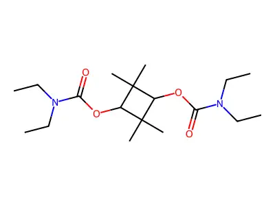 2,2,4,4-Tetramethylcyclobutane-1,3-diyl bis(diethylcarbamate) structure