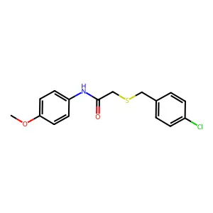 2-[(4-chlorobenzyl)sulfanyl]-N-(4-methoxyphenyl)acetamide structure