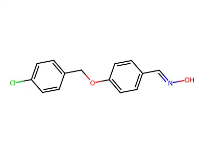 (NE)-N-[[4-[(4-chlorophenyl)methoxy]phenyl]methylidene]hydroxylamine structure