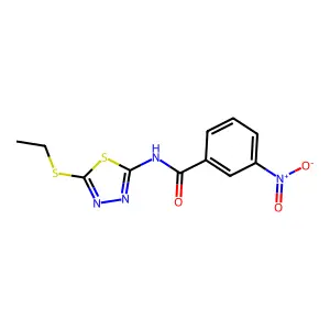 N-[5-(ethylsulfanyl)-1,3,4-thiadiazol-2-yl]-3-nitrobenzamide structure