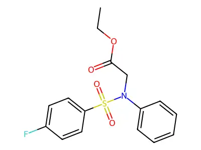Ethyl 2-{[(4-fluorophenyl)sulfonyl]anilino}acetate structure