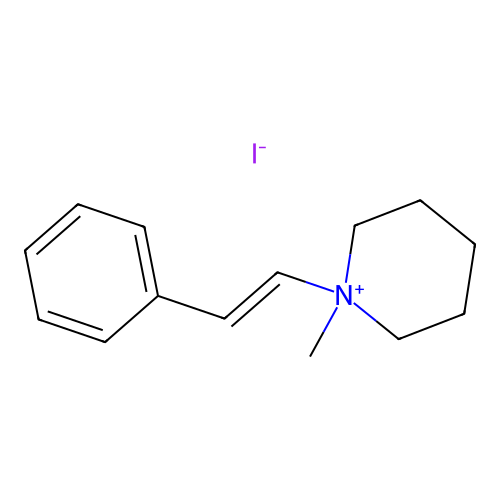 Piperidinium, 1-methyl-1-(2-phenylethenyl)-, iodide structure