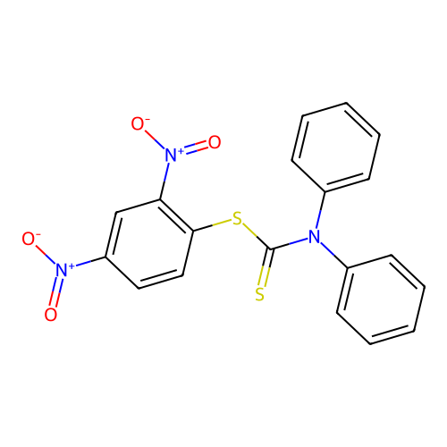 (2,4-dinitrophenyl) N,N-diphenylcarbamodithioate structure