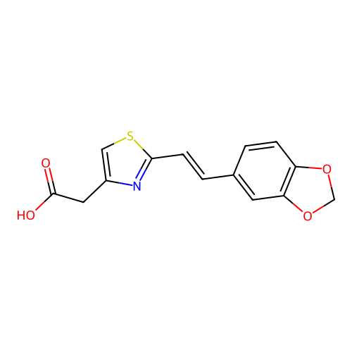 4-Thiazoleacetic acid, 2-(2-(1,3-benzodioxol-5-yl)ethenyl)- structure