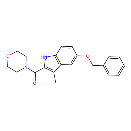 (5-Benzyloxy-3-methyl-1H-indol-2-yl)-morpholin-4-yl-methanone structure